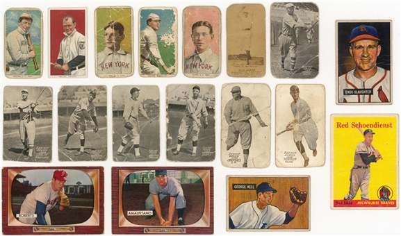1887-1957 Topps and Assorted Brands "Shoebox" Collection (130+) Including Hall of Famers
